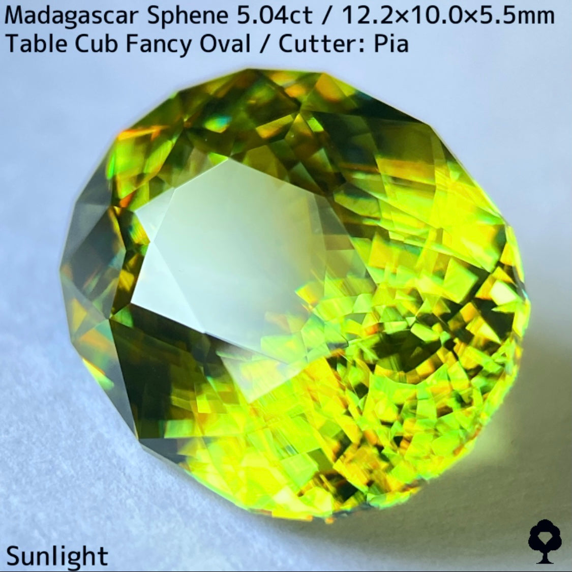 マダガスカル産スフェーン 5.041ct★イエローイッシュグリーンの爽やかで華やかなファイアー溢れる美結晶