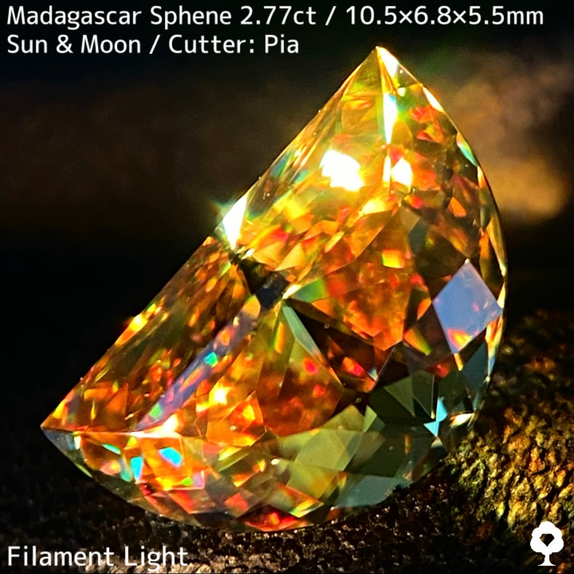 【お客さま専用】マダガスカルスフェーン2.780ct★致命的亀裂を取り去った太陽と月をイメージした煌めき凄まじい美結晶
