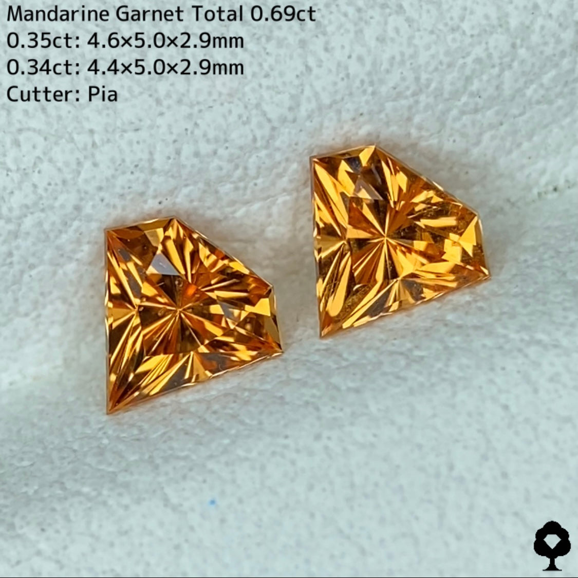 【お客さま専用】マンダリンガーネット0.35ct/0.34ct 計0.69ct★阪神タイガース優勝プライス★