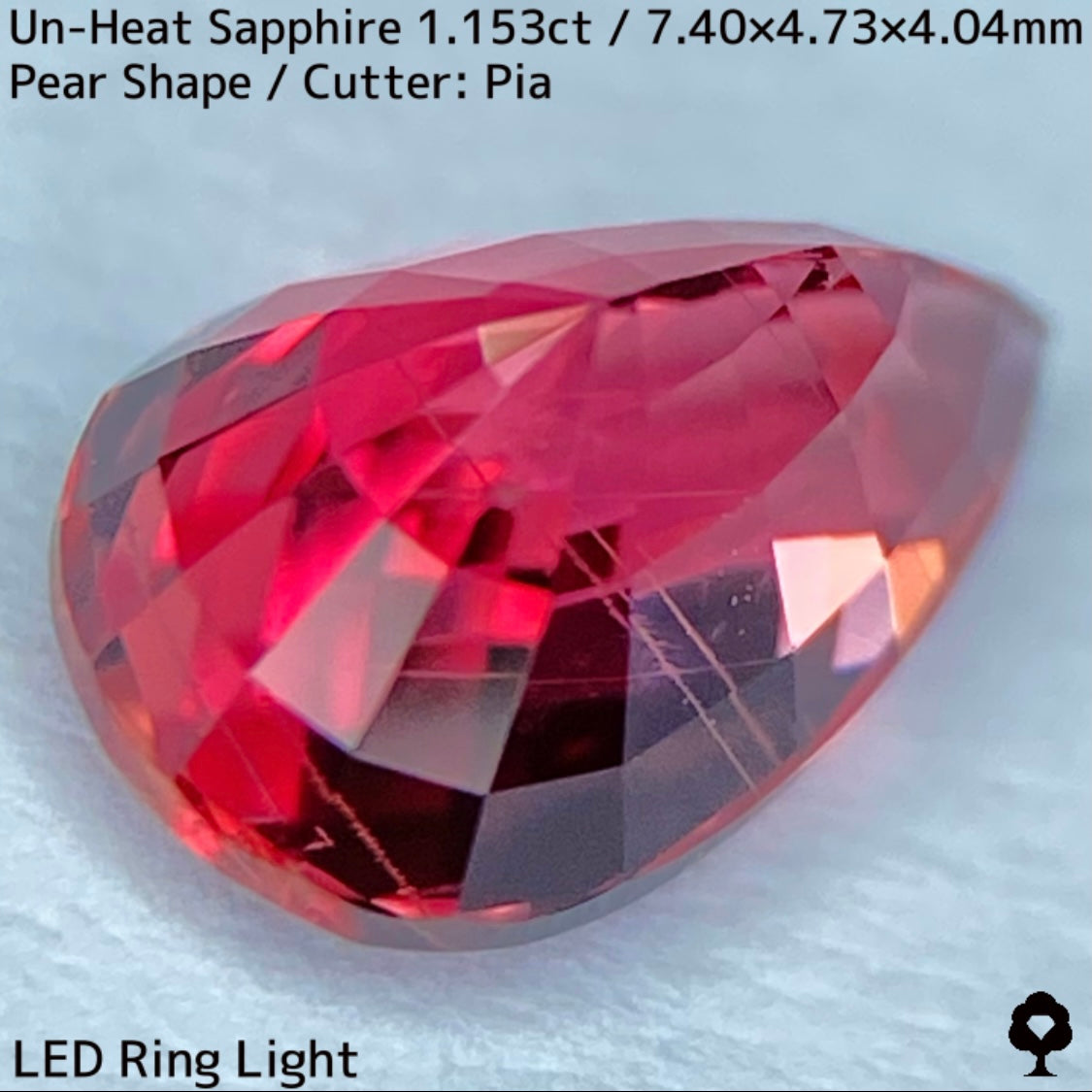 タンザニア産非加熱サファイア1.153ct★ルビーやパパラやインペのような絶妙な美色と面白い針インクル
