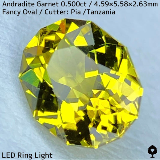 アンドラダイトガーネット0.500ct★強烈な煌めきとファイアー溢れるグリニッシュイエロー