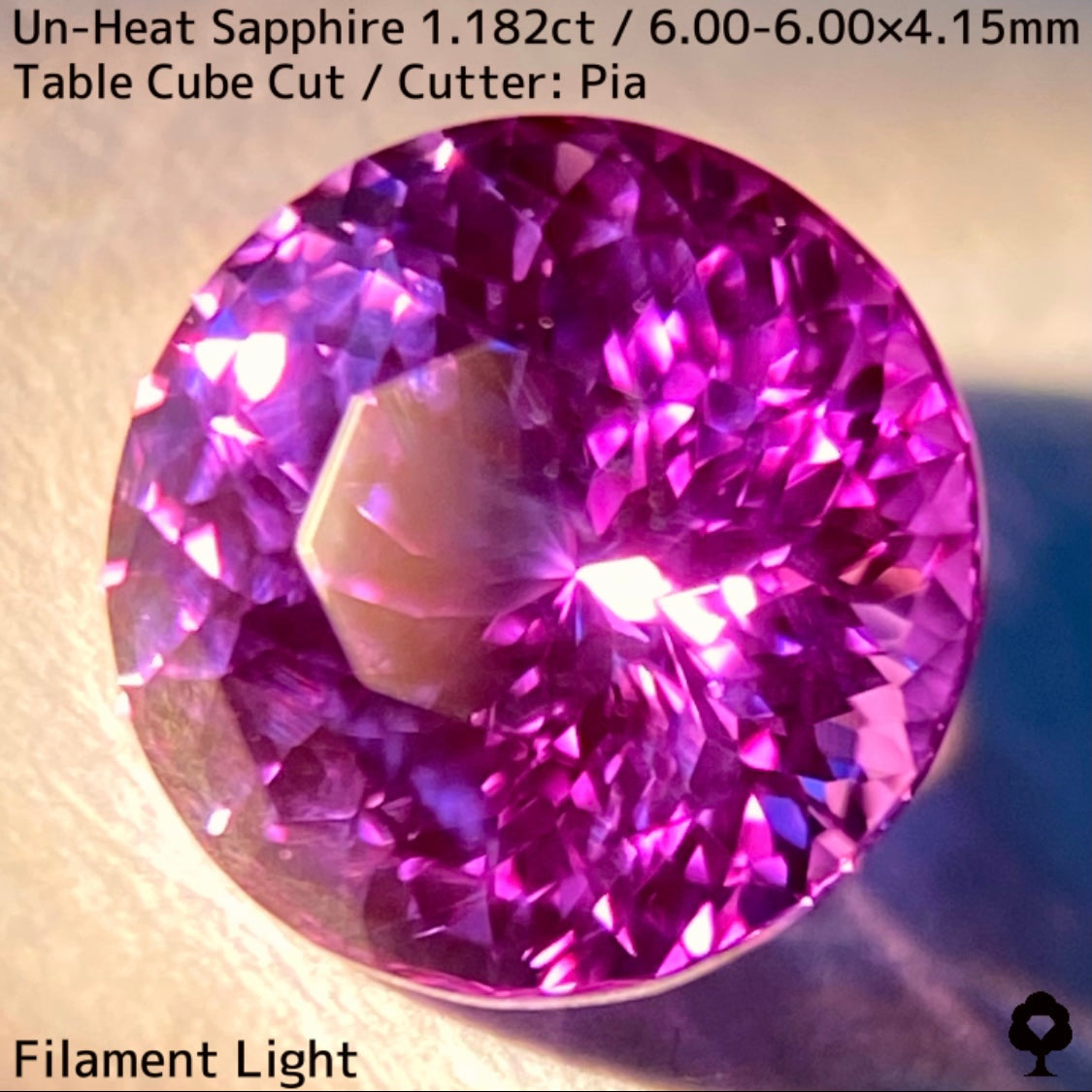 スリランカ産非加熱サファイア1.182ct★パープルとピンクが燃えさかる満開のフラワーカット