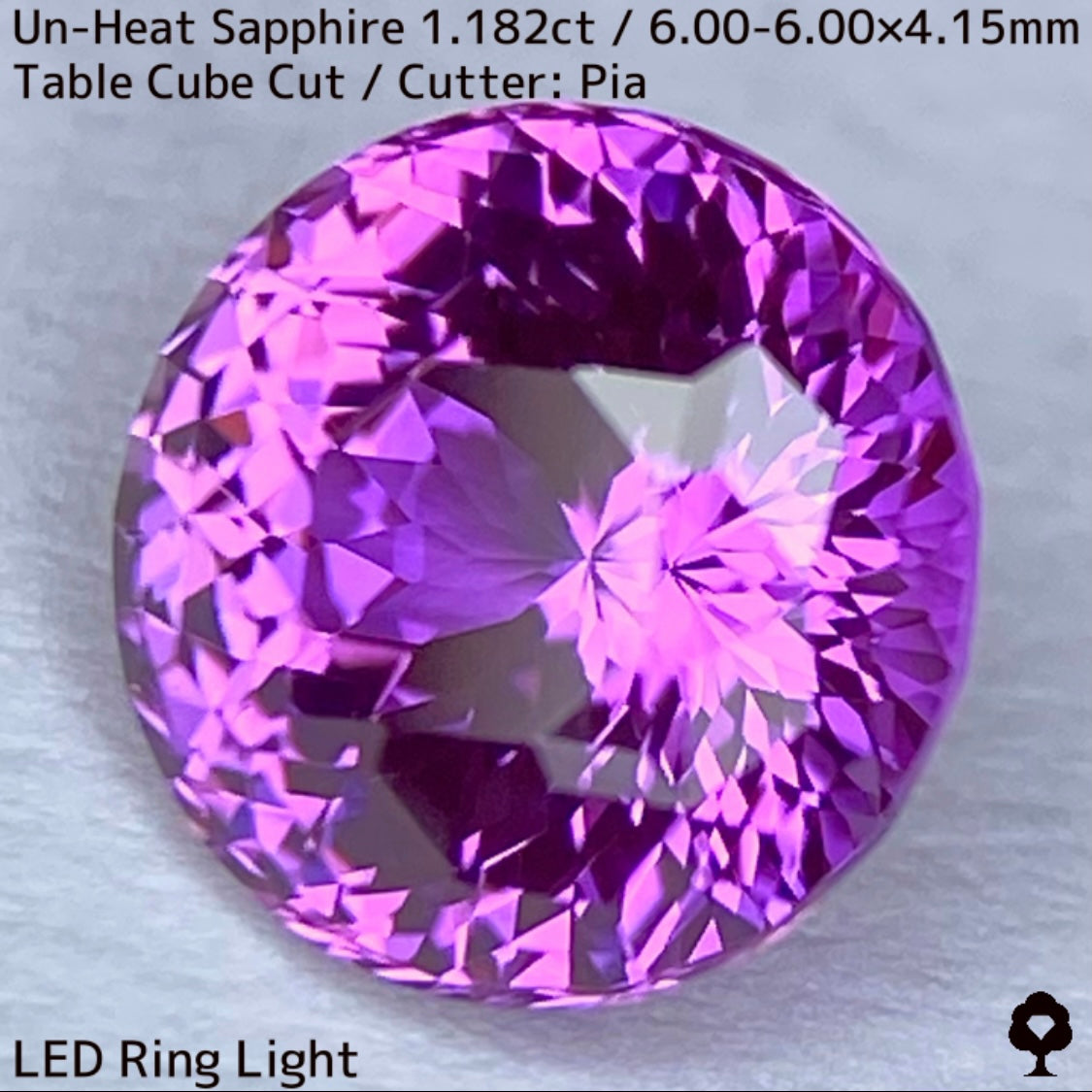 スリランカ産非加熱サファイア1.182ct★パープルとピンクが燃えさかる満開のフラワーカット