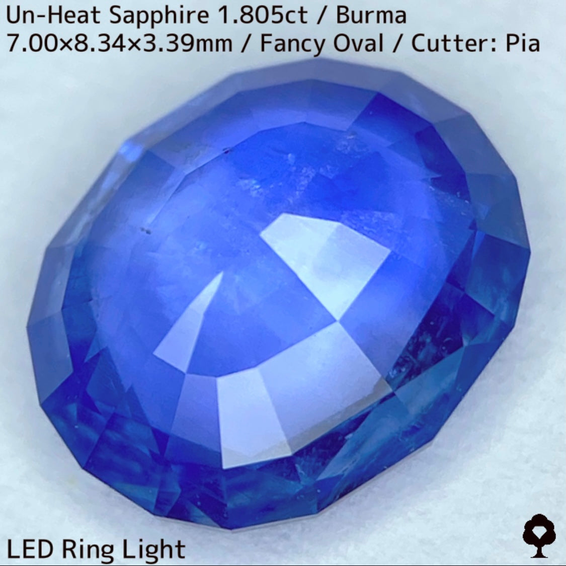 ビルマ産非加熱サファイア1.805ct★シルクとカラーバンド流れるシルキーブルー美しい逸品