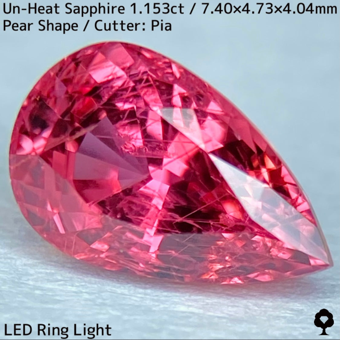 タンザニア産非加熱サファイア1.153ct★ルビーやパパラやインペのような絶妙な美色と面白い針インクル