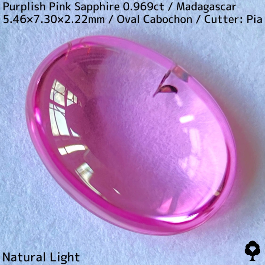 マダガスカル産ピンクサファイア0.969ct★美しい石質の美ピンクに音符のような蝶のようなインクルが可愛い