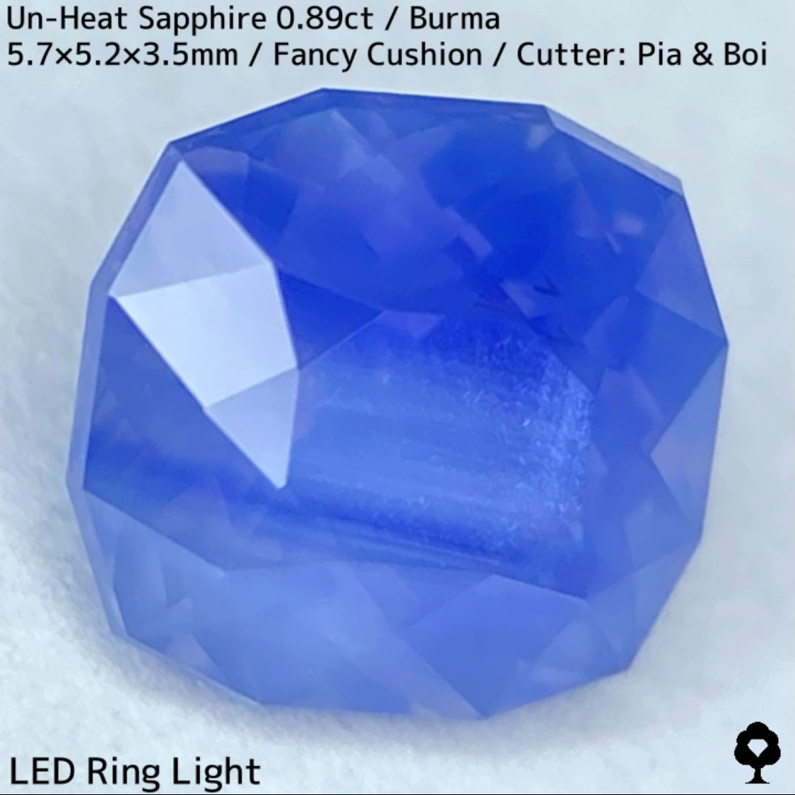 ビルマ産非加熱サファイア0.89ct★流れるシルクインクルと色だまりとピンクオレンジの煌めき美しい
