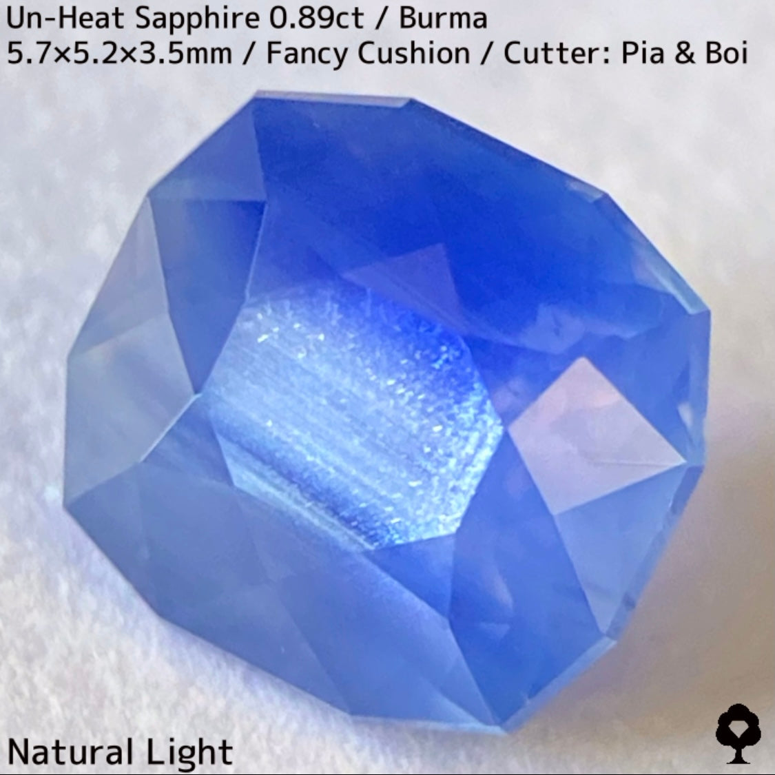 ビルマ産非加熱サファイア0.89ct★流れるシルクインクルと色だまりとピンクオレンジの煌めき美しい