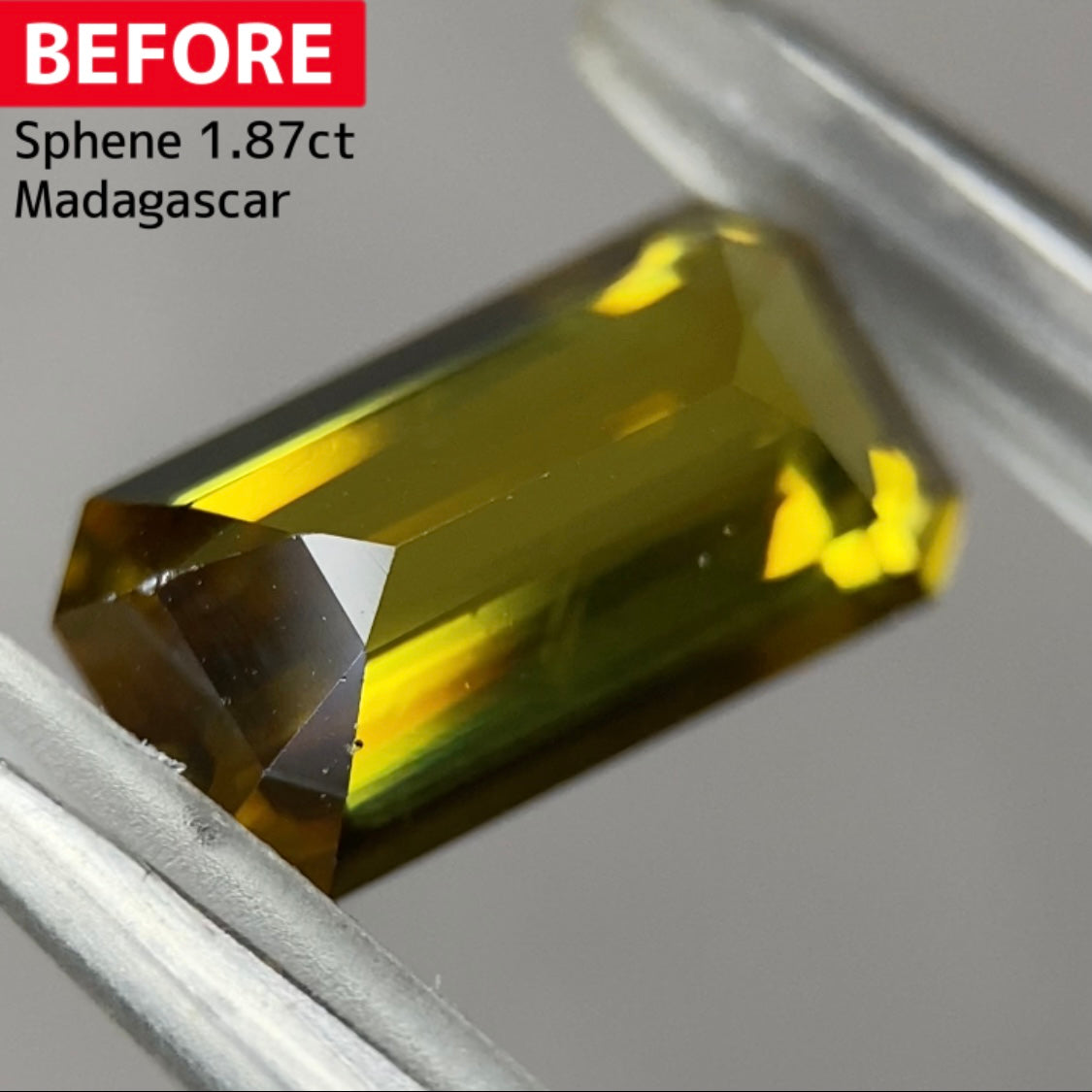 お客さま専用【超高品質BEFORE&AFTER】BEFOREスフェーン1.87ct★完成までプライス★5ZBご利用価格