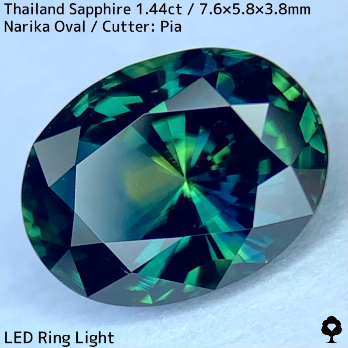 タイ産サファイア1.449ct★孔雀のようなカラーリングから鮮やかなグリニッシュブルー煌めき放つ自信作