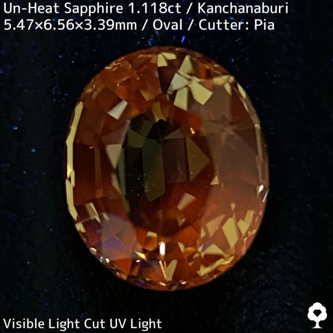 カンチャナブリー産非加熱サファイア1.118ct★弾けるライトグリニッシュイエローの強く美しい煌めき