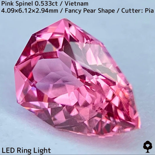 【お客さま専用】ベトナム産ピンクスピネル0.533ct★ツボミのような色だまり感美しいパパラチァカラーのペアシェイプ★ZB8枚ご利用