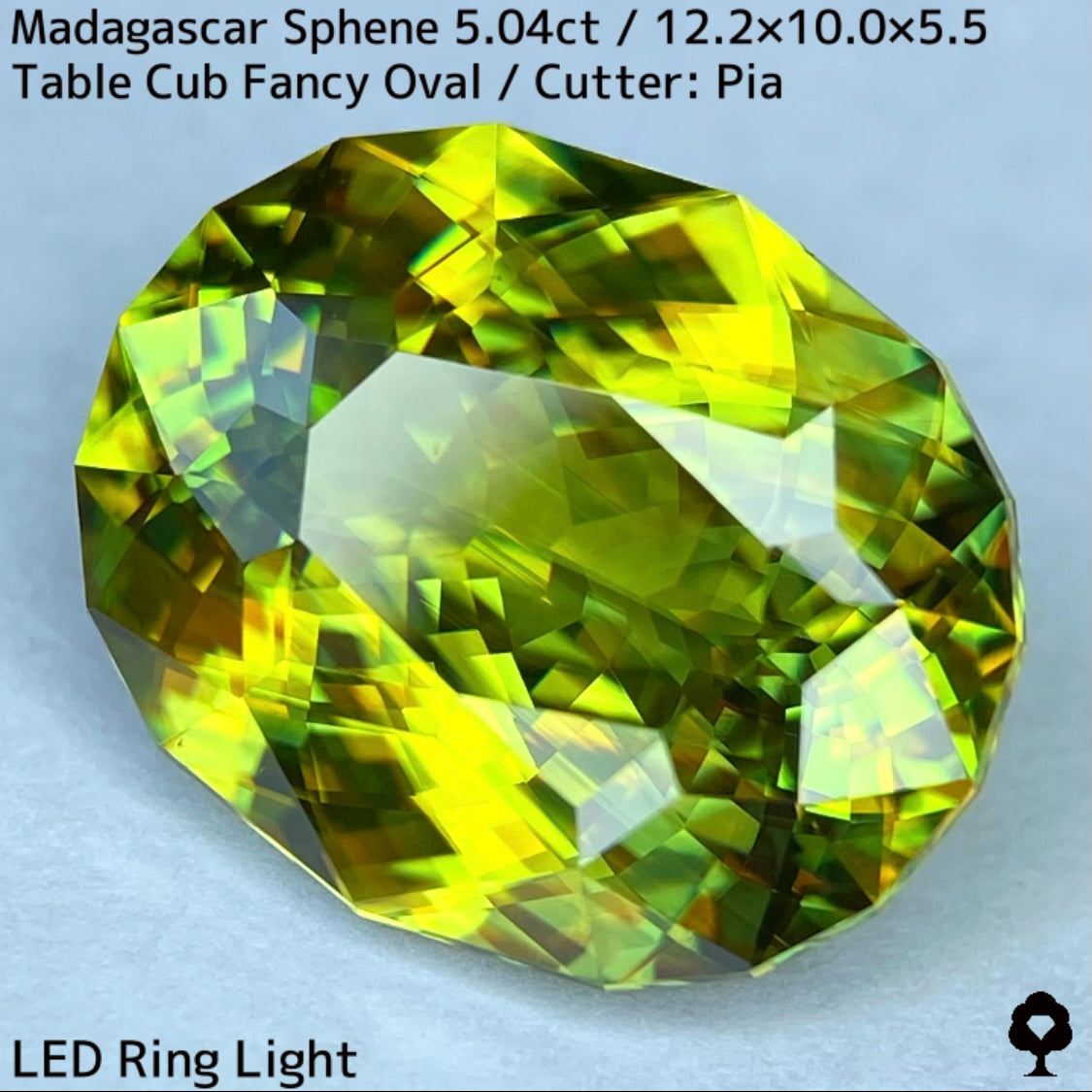マダガスカル産スフェーン 5.041ct★イエローイッシュグリーンの爽やかで華やかなファイアー溢れる美結晶