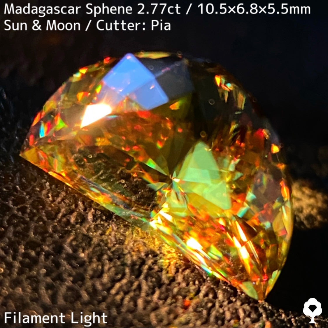 【お客さま専用】マダガスカルスフェーン2.780ct★致命的亀裂を取り去った太陽と月をイメージした煌めき凄まじい美結晶