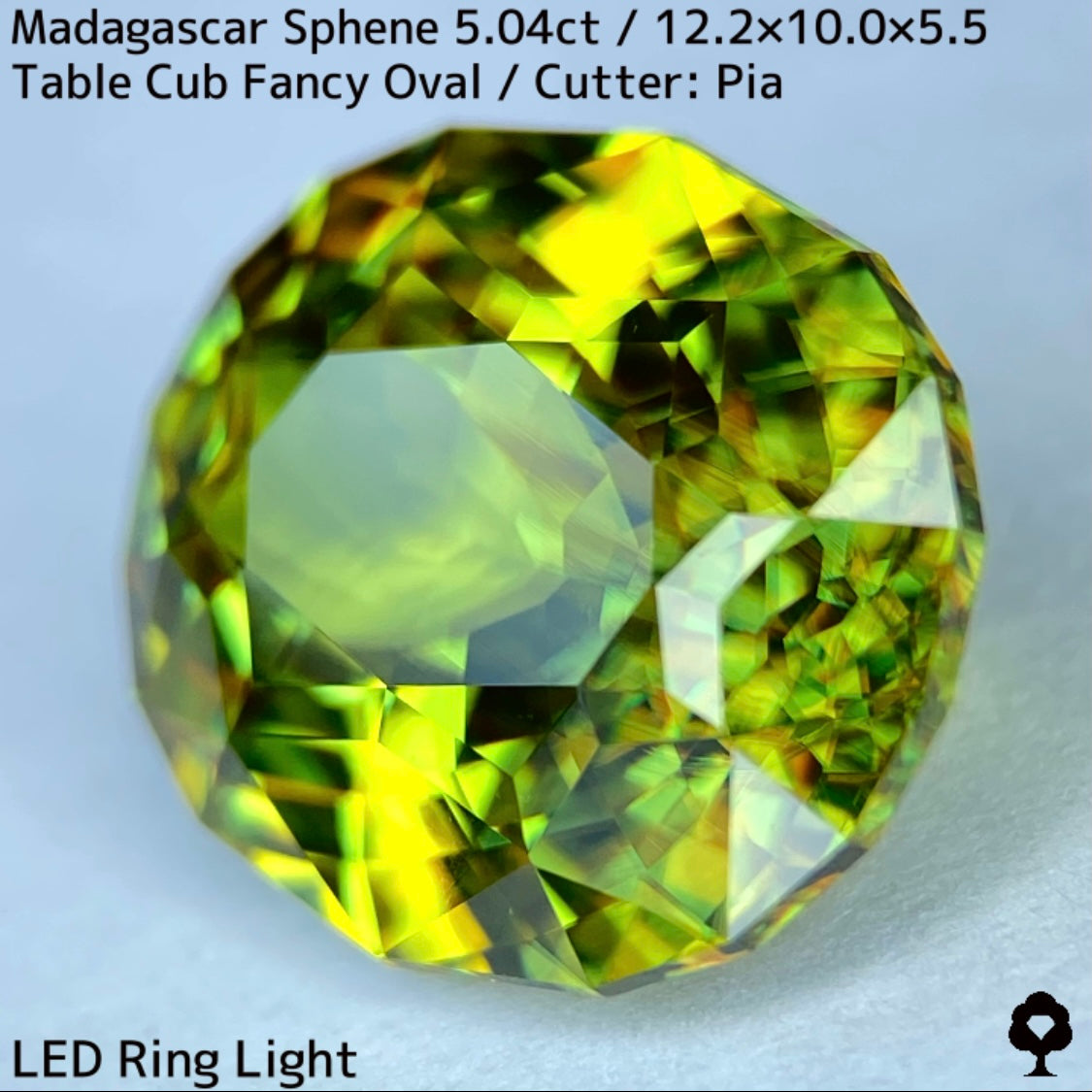 マダガスカル産スフェーン 5.041ct★イエローイッシュグリーンの爽やかで華やかなファイアー溢れる美結晶
