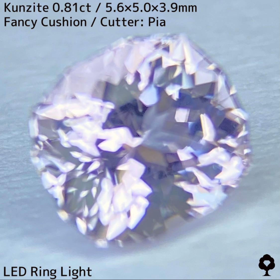 クンツァイト0.81ct★針インクルも愛おしい煌めき溢れるライトパープリッシュピンク
