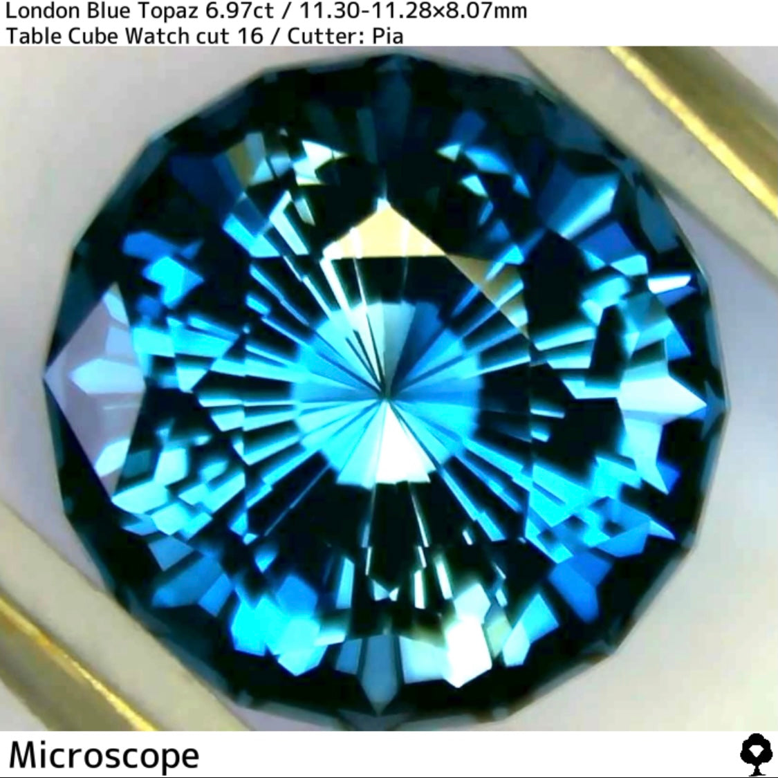 深みと爽やかさのコントラストが美しい秒針のような煌めき★ロンドンブルートパーズ6.97ct★テーブルキューブナリカーカット16角形