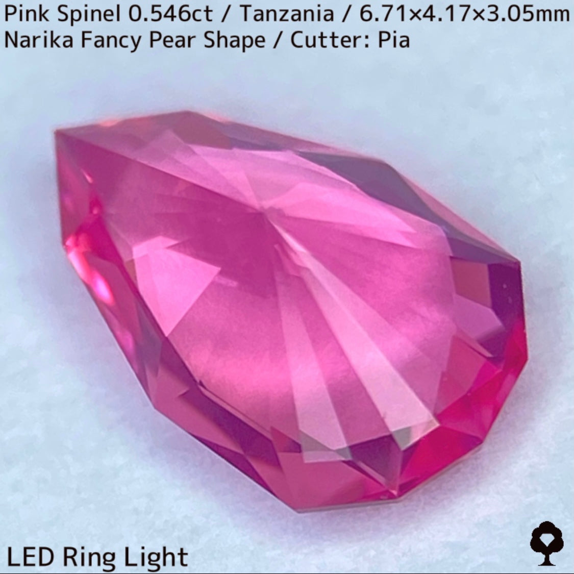 タンザニア産ピンクスピネル0.546ct★シルキーネオンのたまらない美色ピンクナリカーペアシェイプ