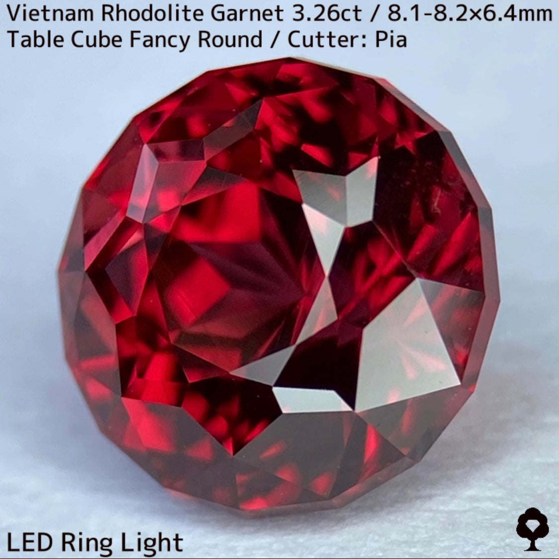 ベトナム産ロードライトガーネット3.26ct★ベトナム産らしくオレンジ含む深く鮮やかなカラーのまさに薔薇と言える一石