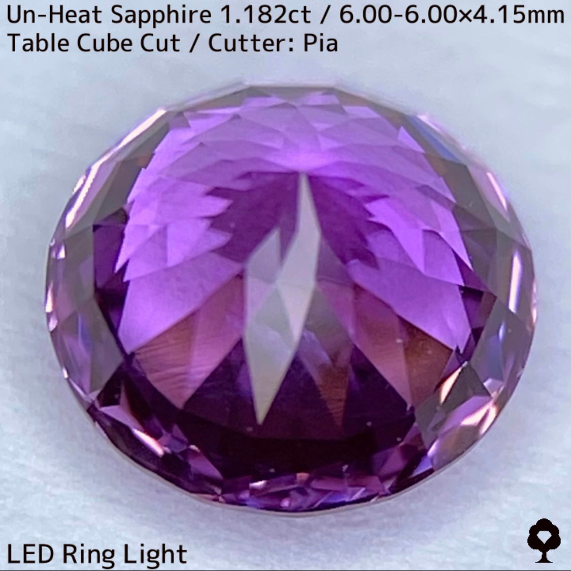 スリランカ産非加熱サファイア1.182ct★パープルとピンクが燃えさかる満開のフラワーカット