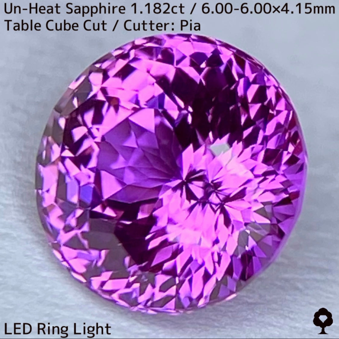スリランカ産非加熱サファイア1.182ct★パープルとピンクが燃えさかる満開のフラワーカット