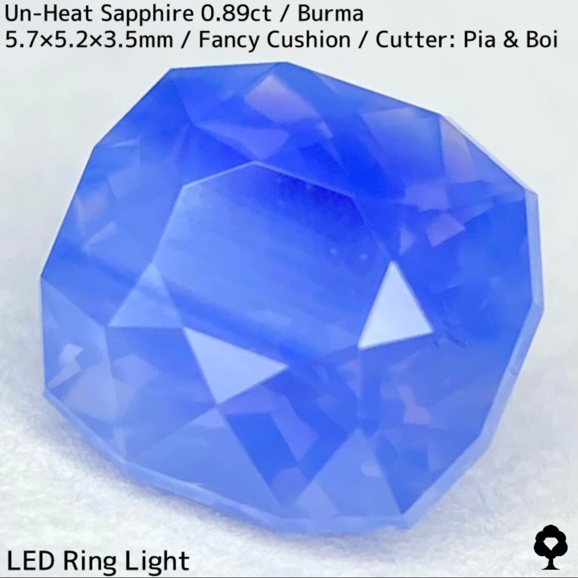 ビルマ産非加熱サファイア0.89ct★流れるシルクインクルと色だまりとピンクオレンジの煌めき美しい