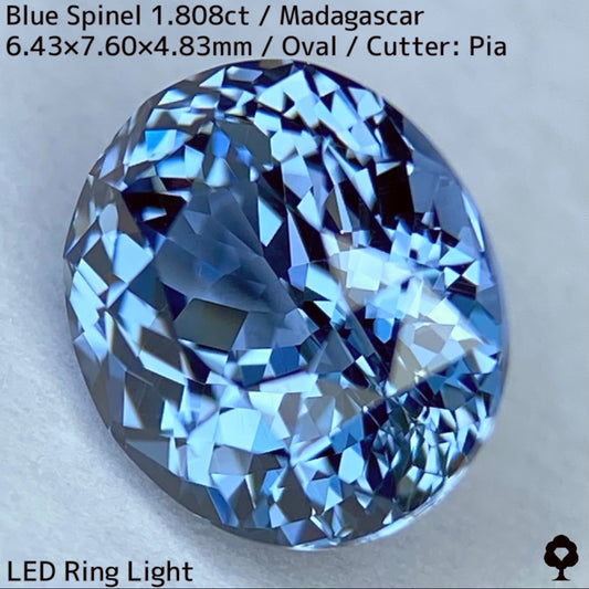 ブルースピネル1.808ct★爽やかで奥行きのあるブルーの煌めき溢れる絶品美結晶マダガスカル産