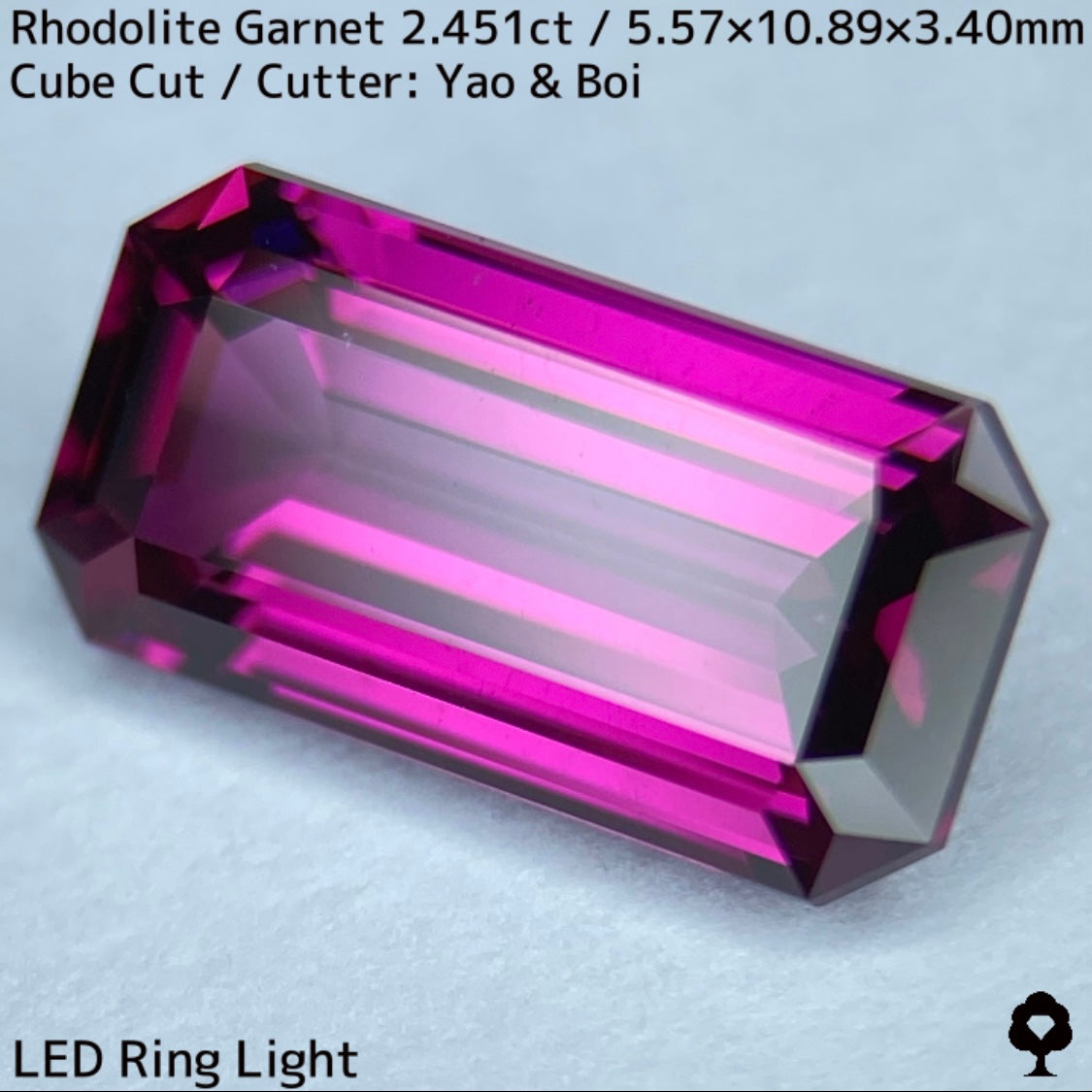 濃厚グレープピンクの堂々たる美結晶オクタゴン★ロードライトガーネット2.541ct
