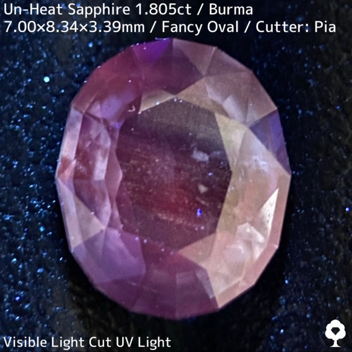 ビルマ産非加熱サファイア1.805ct★シルクとカラーバンド流れるシルキーブルー美しい逸品
