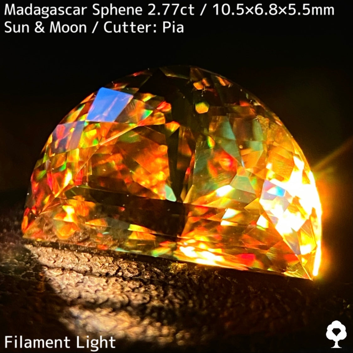 【お客さま専用】マダガスカルスフェーン2.780ct★致命的亀裂を取り去った太陽と月をイメージした煌めき凄まじい美結晶