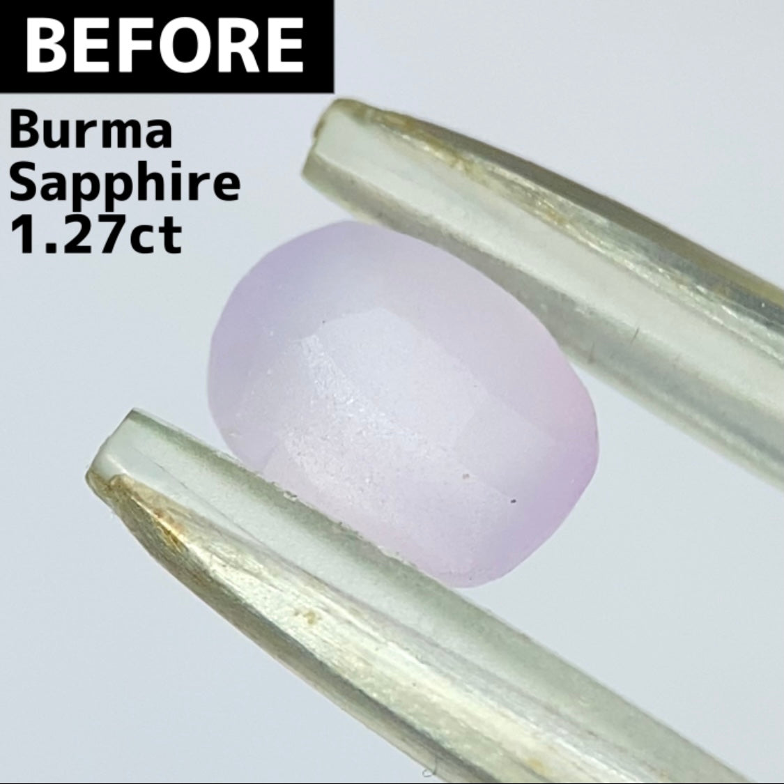 ビルマ産サファイア0.757ct★大変身を遂げたほのかなライラック感が可愛らしいほんのりシルキーなニアカラーレス