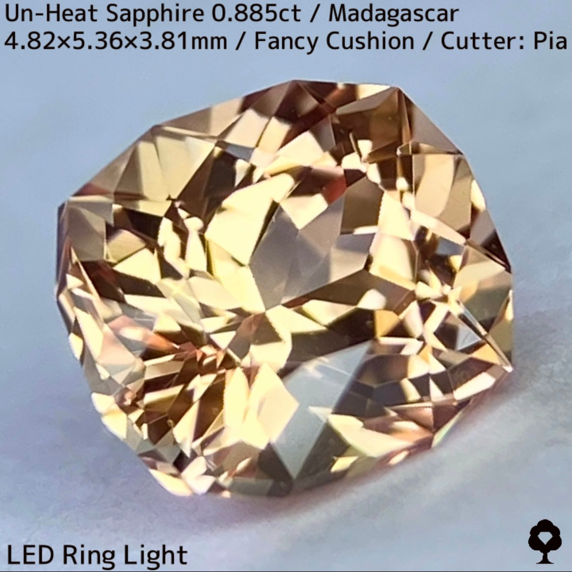 マダガスカル産非加熱サファイア0.885ct★インペリアルトパーズの様なシェリー感ある品と風格ある一石
