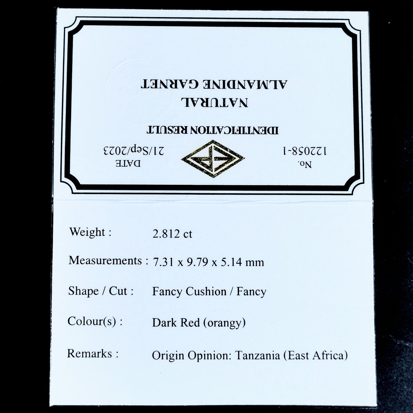 お手本の様な赤。格好良いカットが施された柘榴石 / アルマンディンガーネット 2.812ct