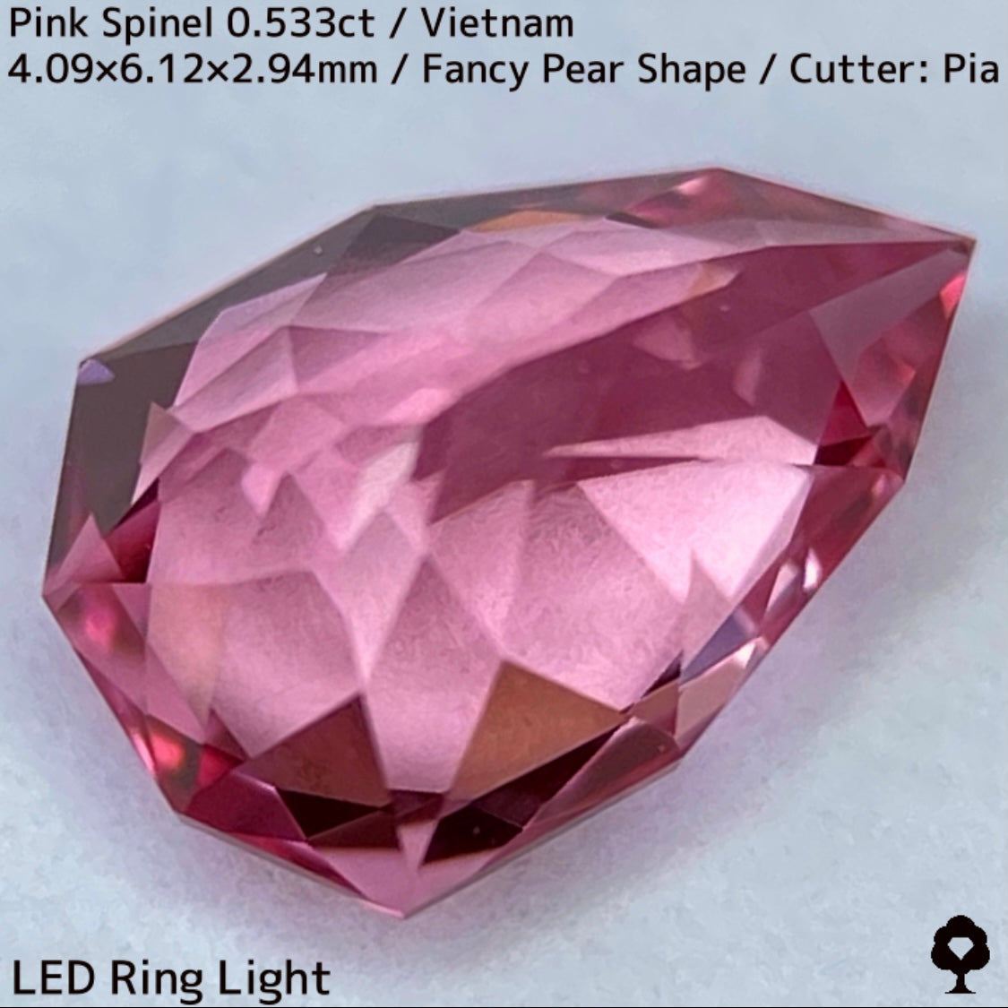 【お客さま専用】ベトナム産ピンクスピネル0.533ct★ツボミのような色だまり感美しいパパラチァカラーのペアシェイプ★ZB8枚ご利用