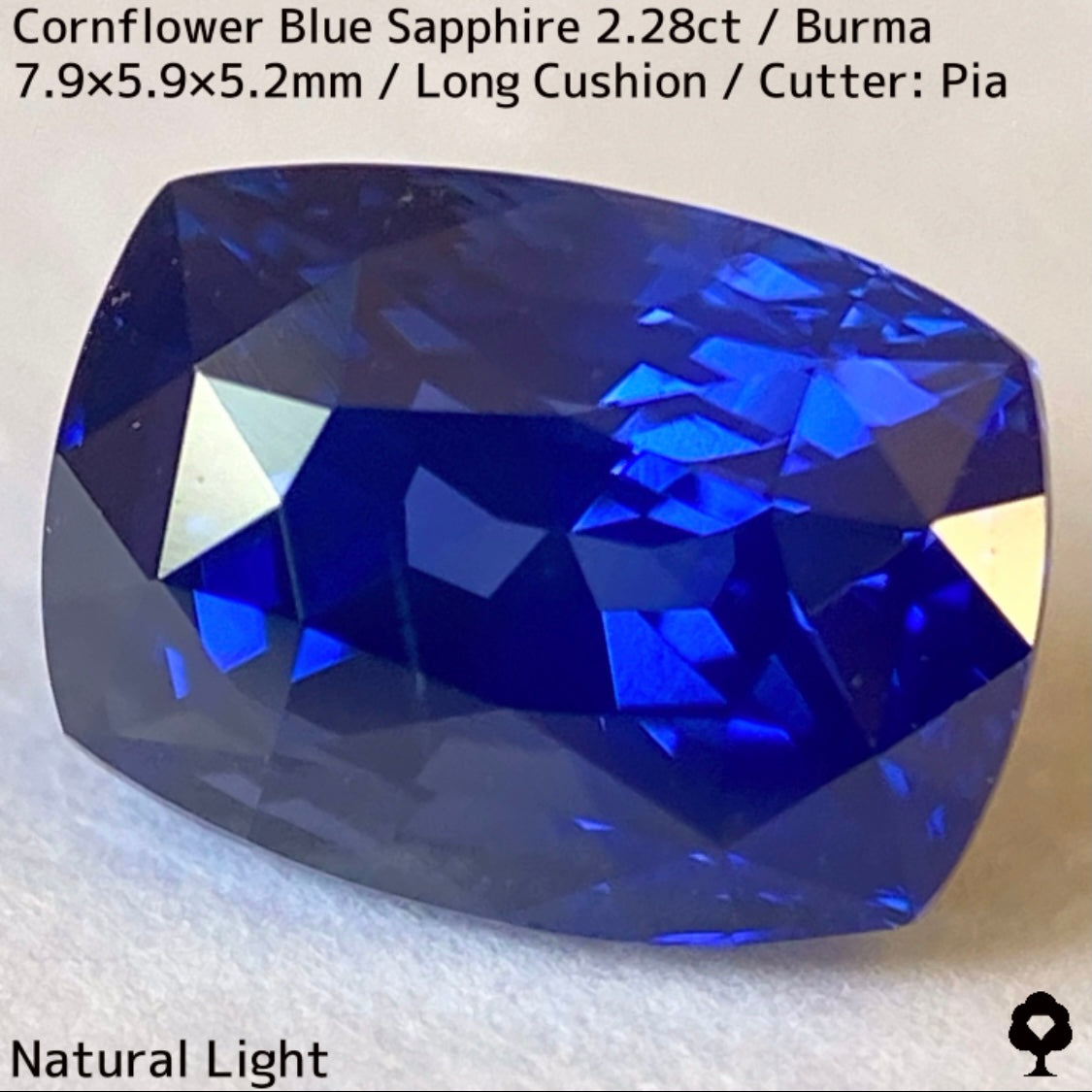 ビルマ産コーンフラワーブルーサファイア2.28ct★シルキー感も色合いもプロポーションも最高の希少ビルマ産