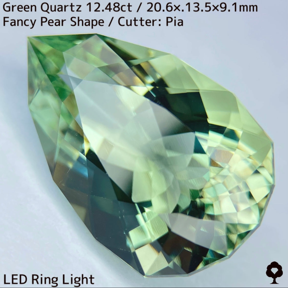 グリーンクォーツ12.48ct★圧倒的煌めきを放つ美結晶巨石はプリズムファイアー楽しめる