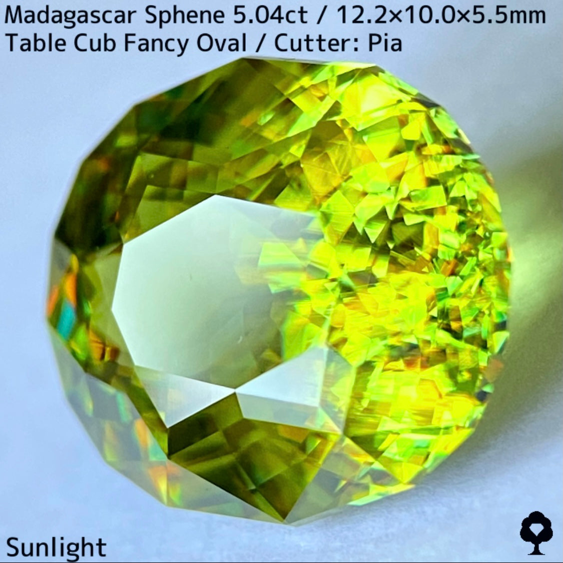 マダガスカル産スフェーン 5.041ct★イエローイッシュグリーンの爽やかで華やかなファイアー溢れる美結晶