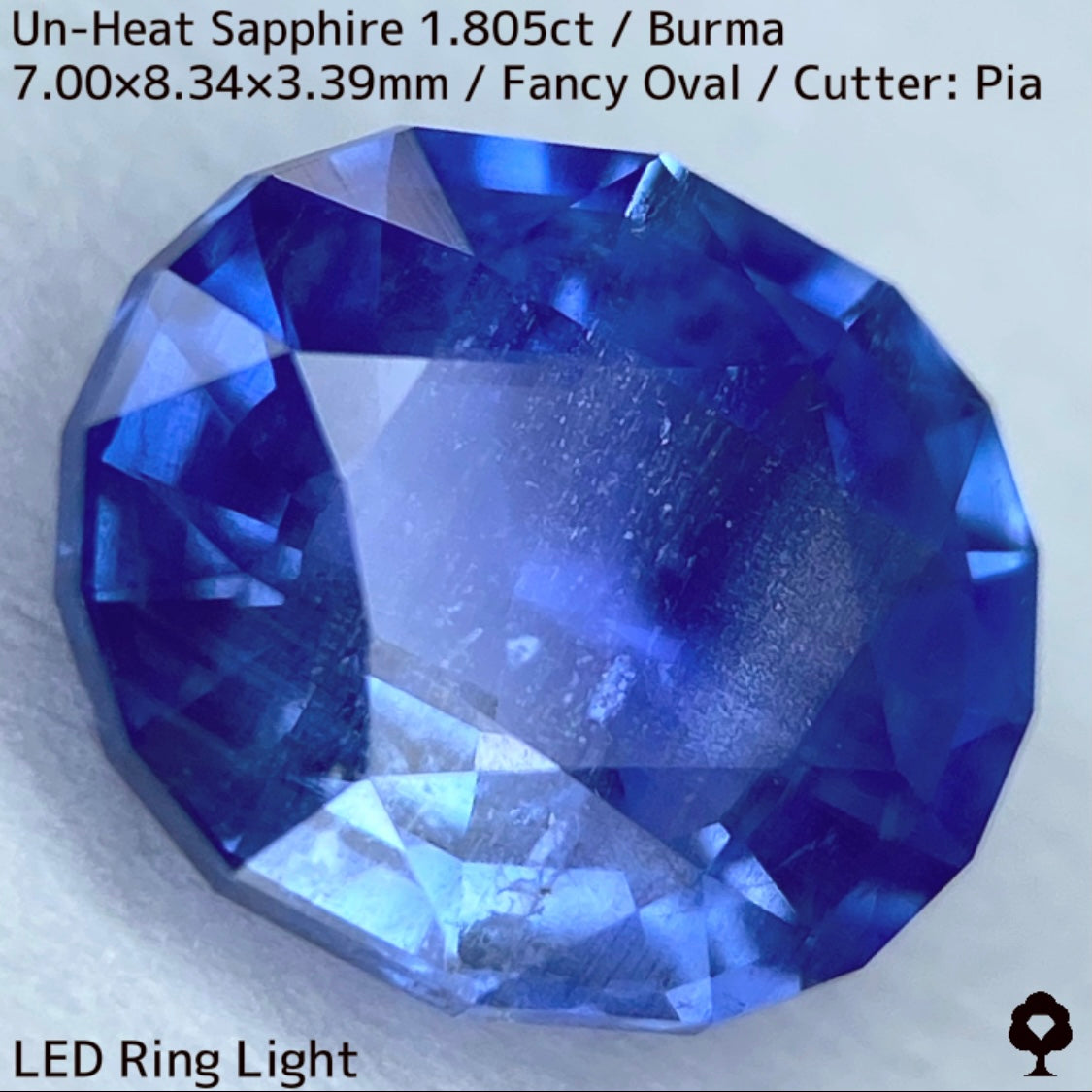 ビルマ産非加熱サファイア1.805ct★シルクとカラーバンド流れるシルキーブルー美しい逸品