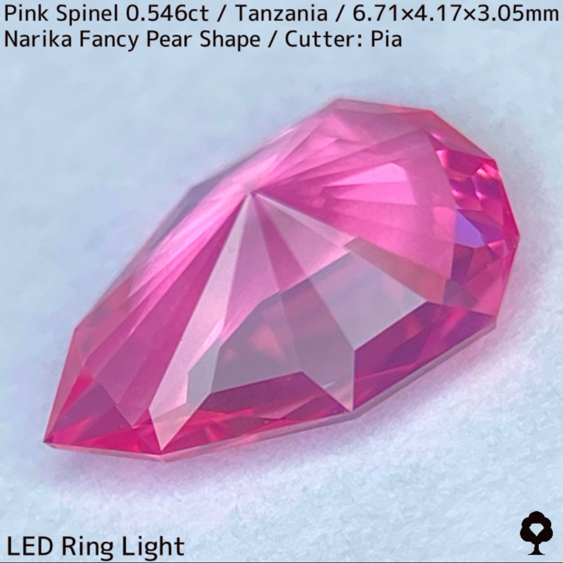 タンザニア産ピンクスピネル0.546ct★シルキーネオンのたまらない美色ピンクナリカーペアシェイプ