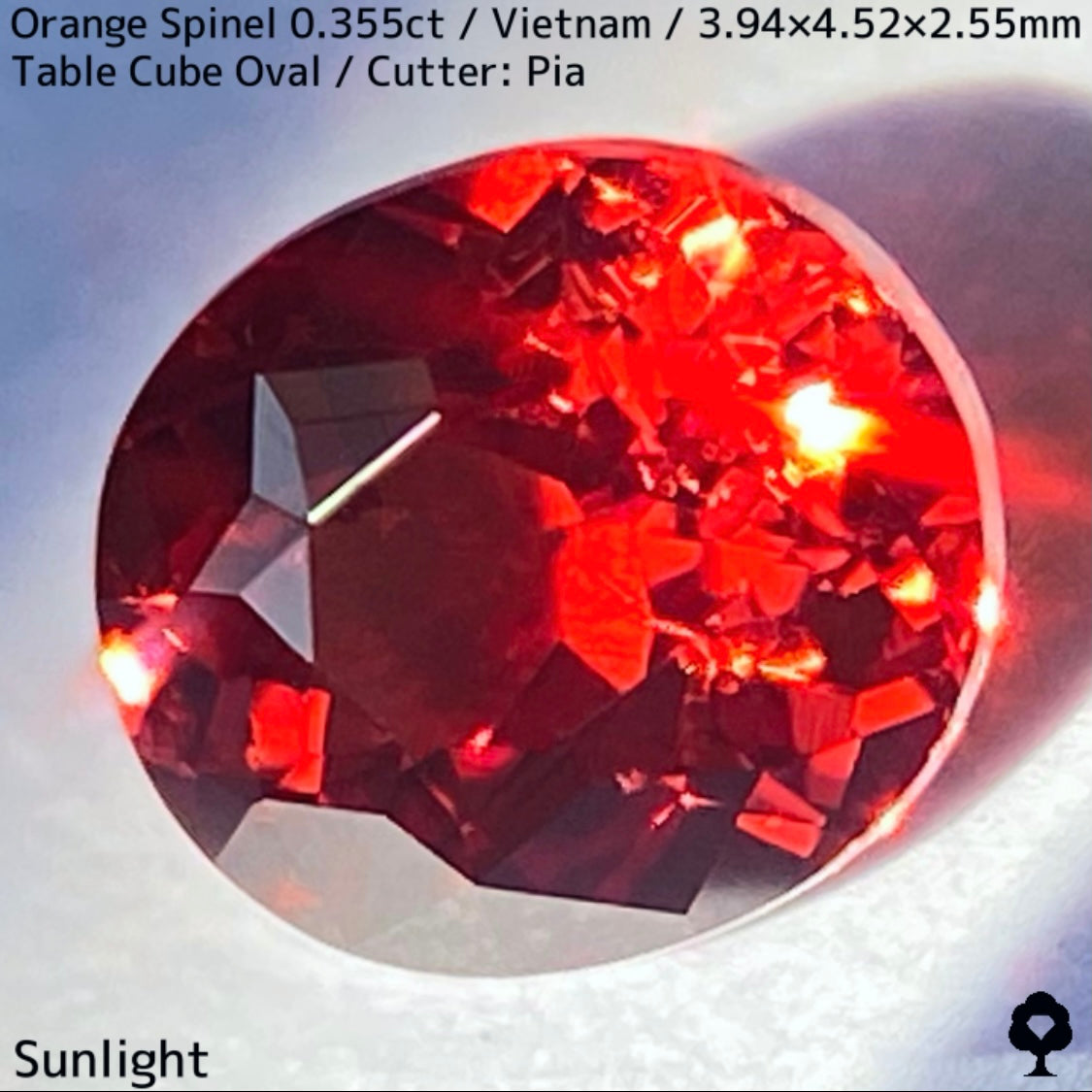 ベトナム産オレンジスピネル0.355ct★ハンパじゃない強烈なネオンオレンジの超美結晶一級品
