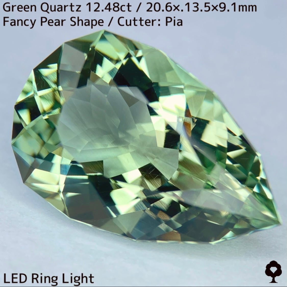 グリーンクォーツ12.48ct★圧倒的煌めきを放つ美結晶巨石はプリズムファイアー楽しめる