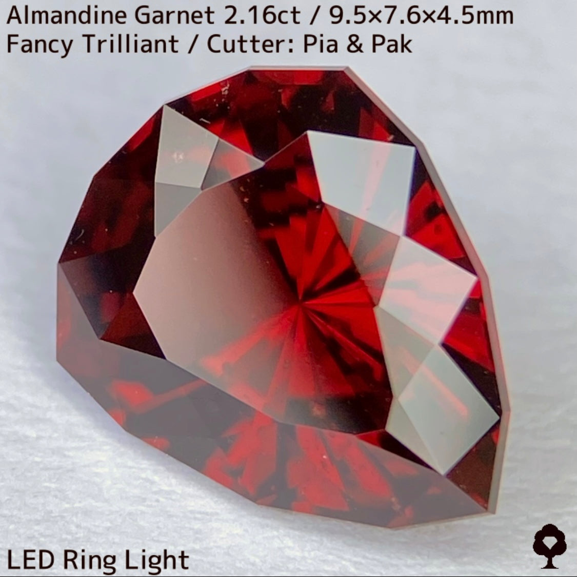 アルマンディンガーネット2.16ct★オレンジーレッドの鋭い煌めき放つ【炎の盾】