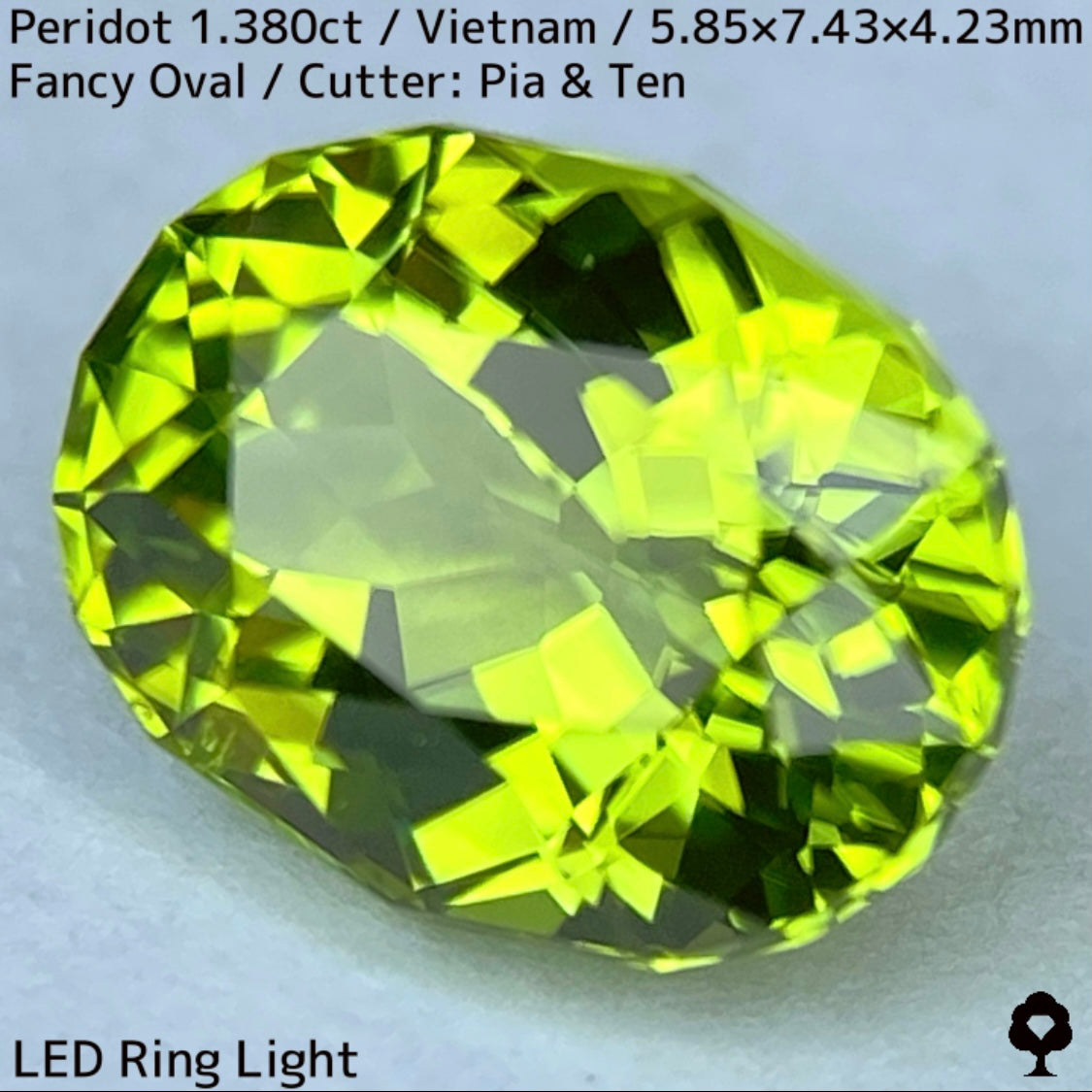 ベトナム産ペリドット1.380ct★発色の良いスカッとしたグリーンの美結晶は輝きに溢れる