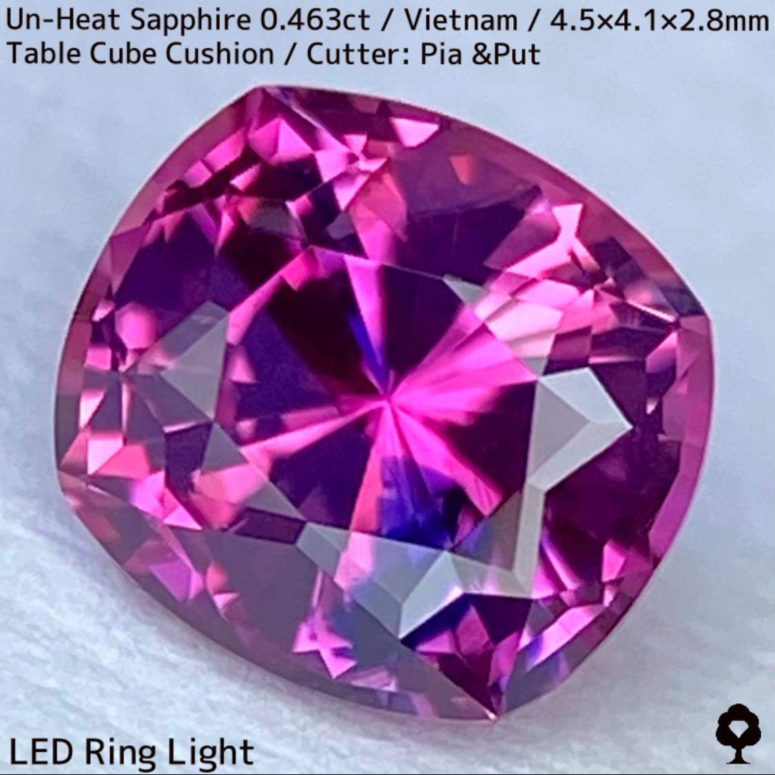 ベトナム産非加熱サファイア0.463ct★ベトナム産の魅力がたまりに詰まったウィンザー産のような美パープリッシュピンク