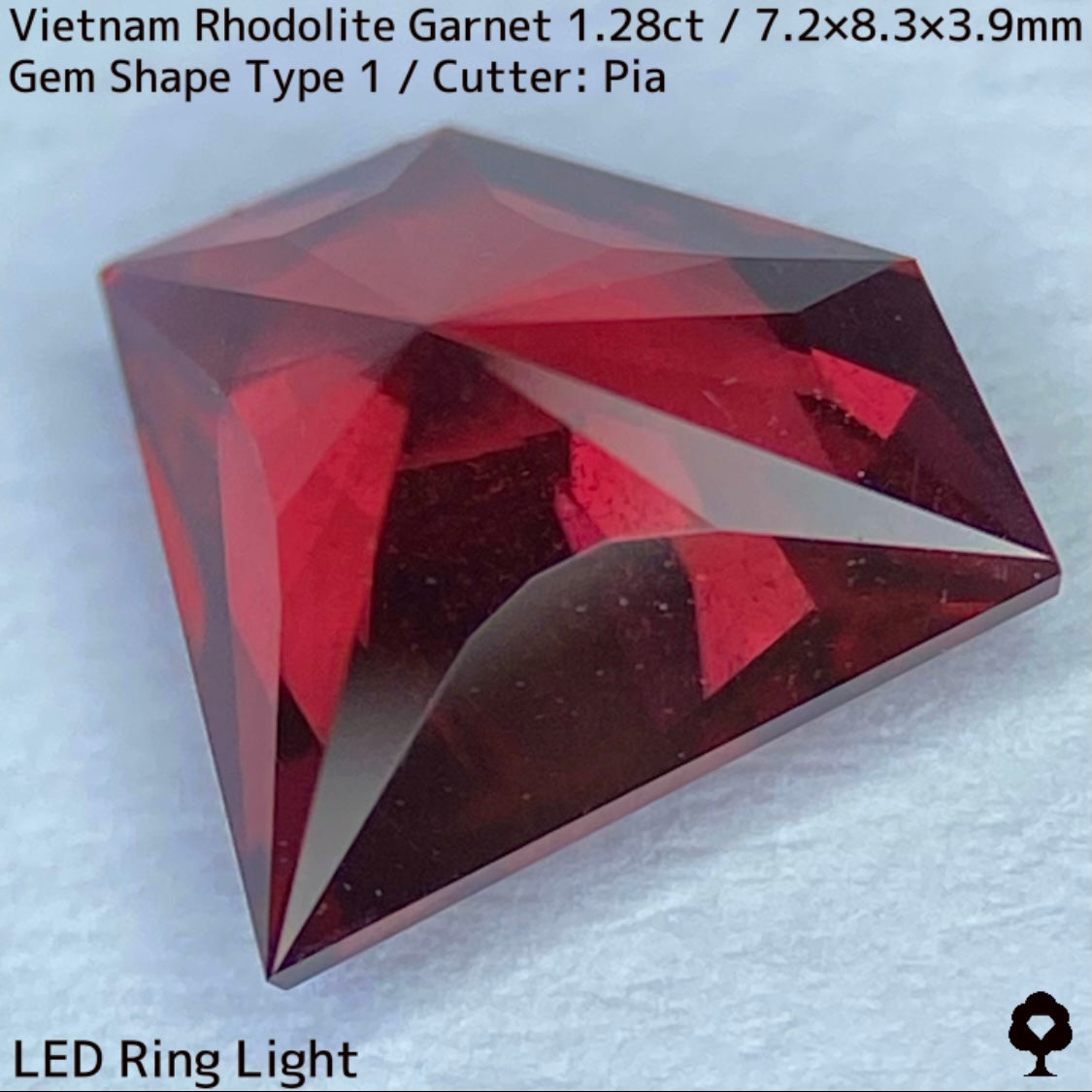 【お客さま専用】ベトナム産ロードライトガーネット1.28ct★バランス抜群の宝石形に仕上がったオレンジ強めの美色ロードカラー