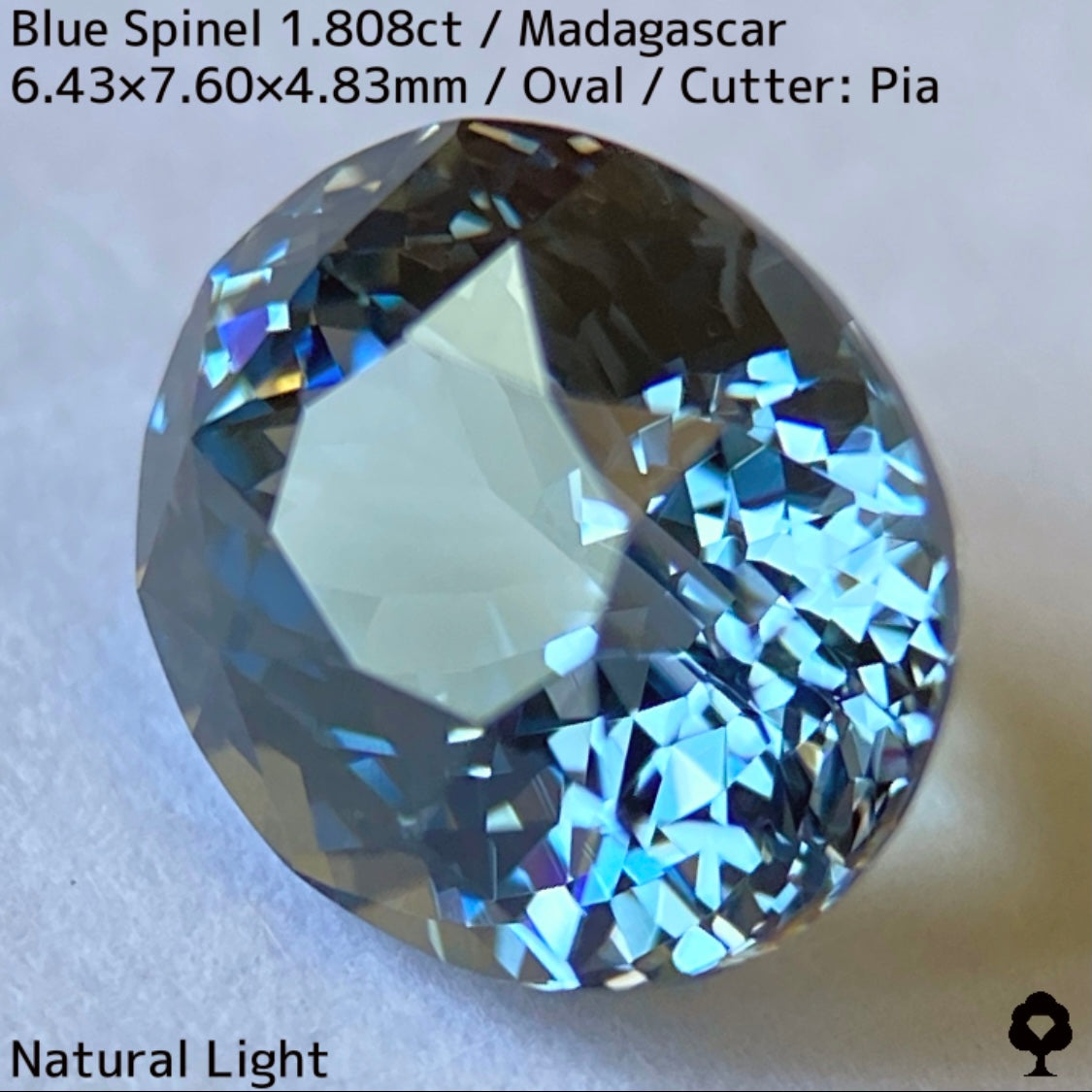 ブルースピネル1.808ct★爽やかで奥行きのあるブルーの煌めき溢れる絶品美結晶マダガスカル産