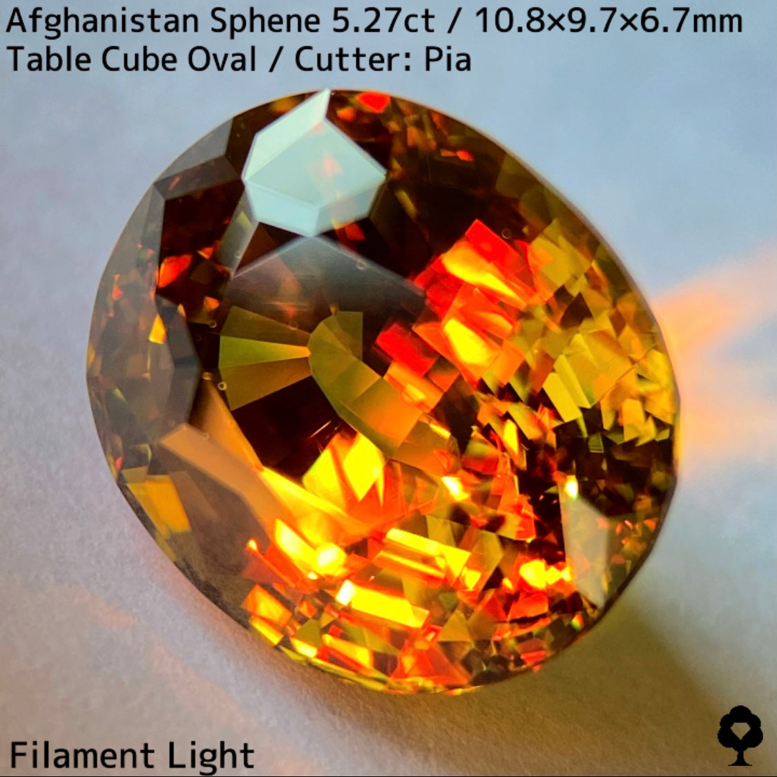アフガニスタン産スフェーン 5.27ct★オレンジとゴールドが織りなすゴージャスな煌めき