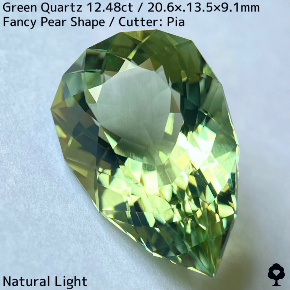 グリーンクォーツ12.48ct★圧倒的煌めきを放つ美結晶巨石はプリズムファイアー楽しめる