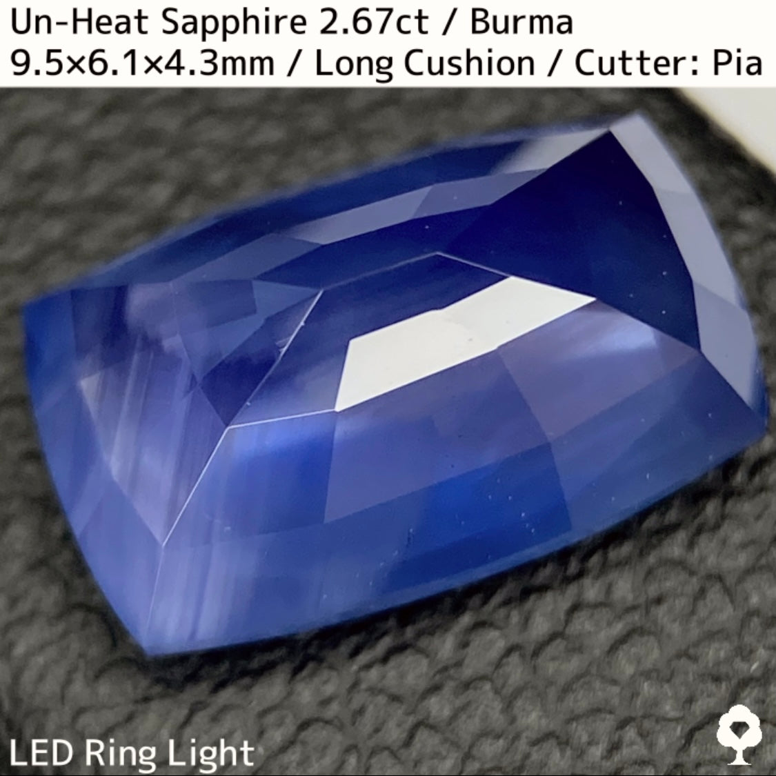 ビルマ産非加熱サファイア2.675ct★シルクの層がたっぷりと入った非加熱ならではの面白さと美しさを持った一石
