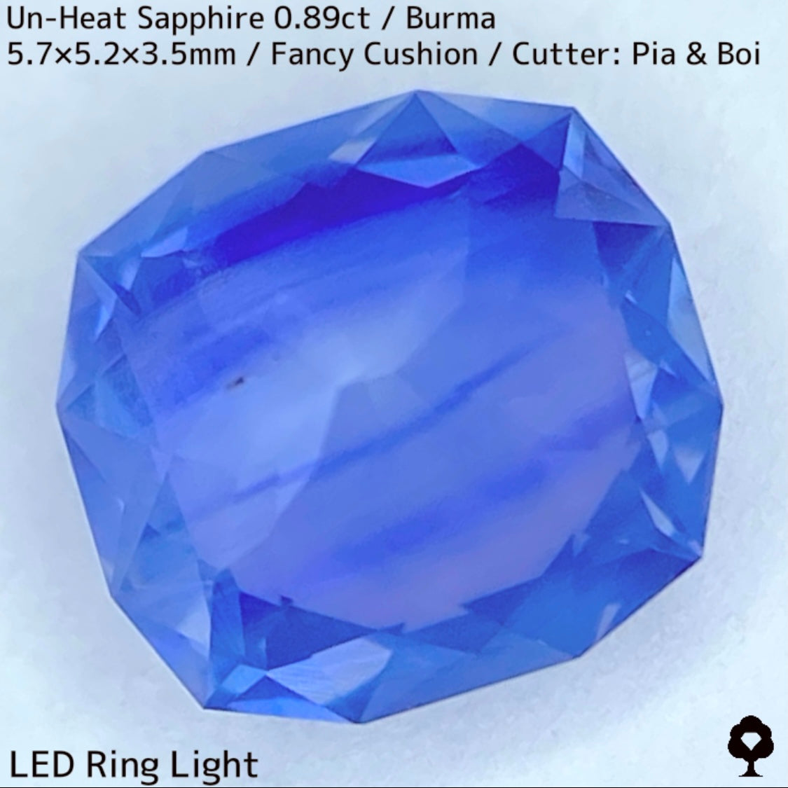 ビルマ産非加熱サファイア0.89ct★流れるシルクインクルと色だまりとピンクオレンジの煌めき美しい